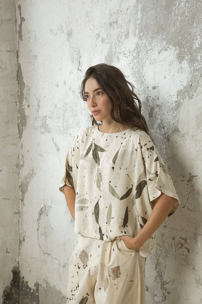 Camisa Cartucho ❁ Pétalos y Eucalipto