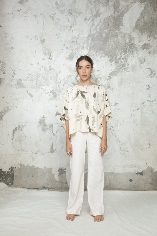 Camisa Cartucho ❁ Pétalos y Eucalipto