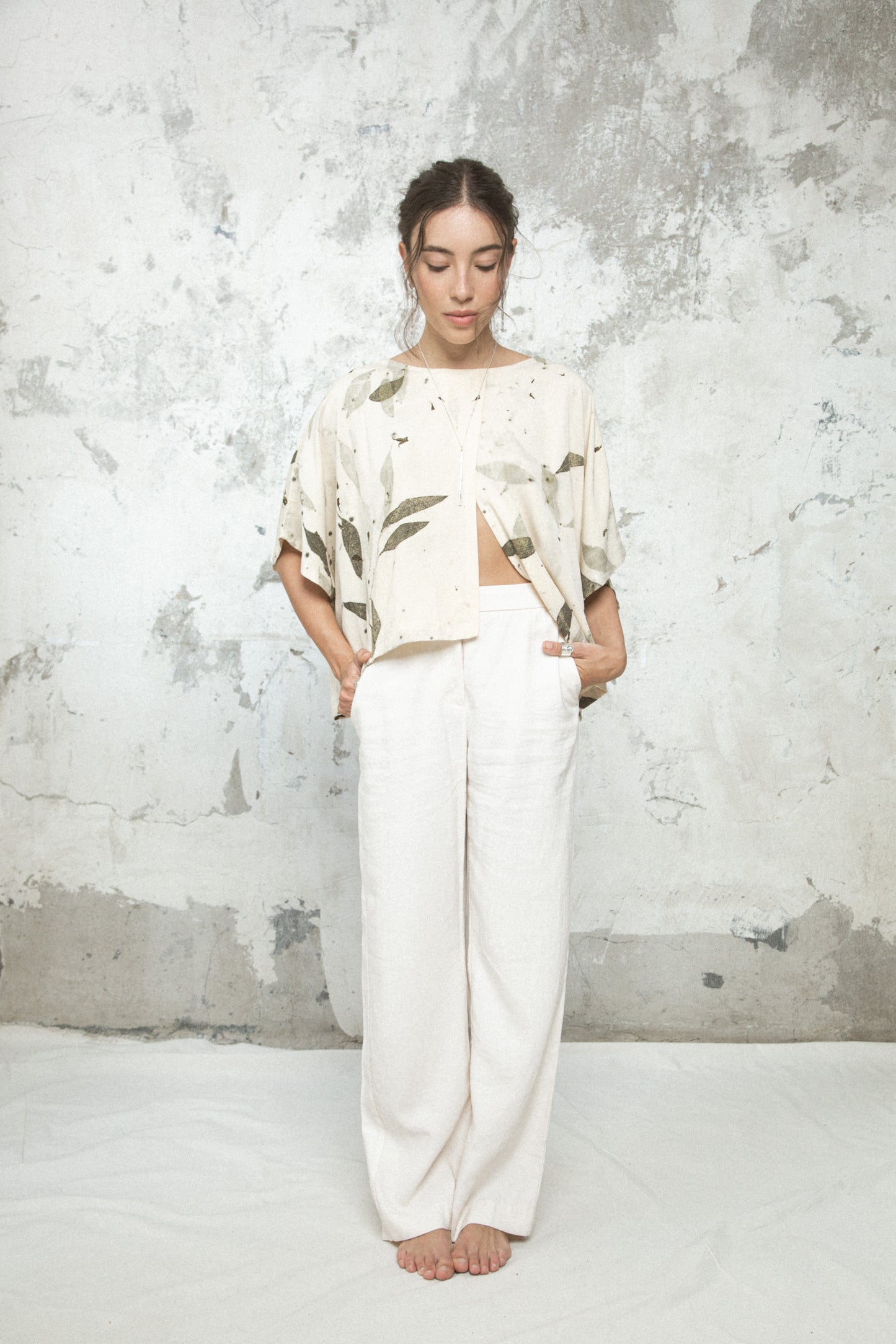 Camisa Cartucho ❁ Pétalos y Eucalipto